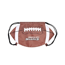 aerial view a brown gametime football drawstring bag, image 1 of 4
