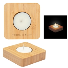 a group of bamboo tea light candle holder with candle