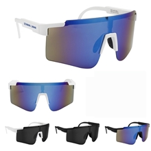 aerial view a group of jagger shield recycled frame sunglasses, image 1 of 2
