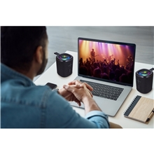 aerial view a group of koozie(r) aqua glow water - resistant bluetooth(r) speaker, image 1 of 2