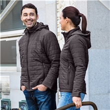 a group of ladies microburst puffer hoodie jacket