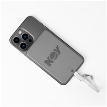 aerial view a group of ultra thin metal magnetic power bank 3000mah, image 1 of 2