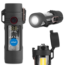 a group of luminix oval flashlight plasma lighter