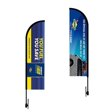 a custom bow flag 9 ft. height carbon fiber kit (pole set, metal ground stake and carry bag / double sided print)