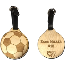 a group of wood luggage tags 3 1/2 w x 3 1/2 h