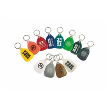a group of sleek teardrop metal key tag