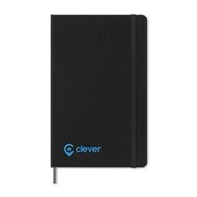 aerial view a black moleskine(r) hard cover large 12- month weekly 2025 planner, image 1 of 7