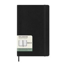 aerial view a black moleskine(r) soft cover large 18 month weekly 2024-2025 planner, image 1 of 7