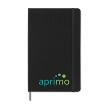 aerial view a black moleskine(r) hard cover large 18 month weekly 2024-2025 planner, image 1 of 7