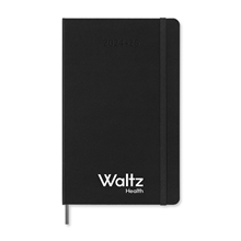 aerial view a black moleskine(r) hard cover large 18 month daily 2024-2025 planner, image 1 of 7