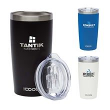 a group of icool(r) lewiston 20 oz double wall stainless steel tumbler