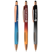 aerial view a group of avalon ombre softy rose gold pen w / stylus, image 1 of 2
