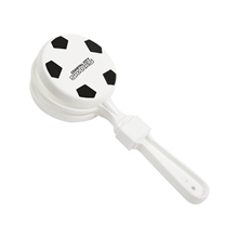 aerial view a white soccer clapper noise maker, image 1 of 2