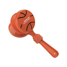 aerial view a orange basketball clapper noise maker, image 1 of 2