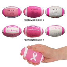 a assorted pinks 2- toned awareness ribbon themed foam football