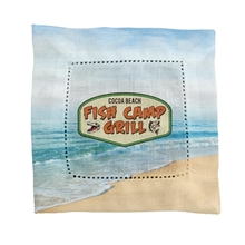 aerial view a seaside design seaside fabric napkin, image 1 of 2