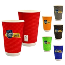 aerial view a group of 16 oz full color wave paper cup, image 1 of 2