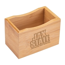 aerial view a bamboo bamboo desk organizer cup tray, image 1 of 4