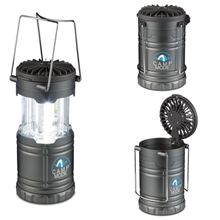 a group of duo camping lantern - style flashlight and fan