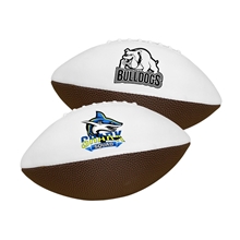 a group of 10 premium matte mid - size synthetic leather signature football