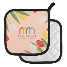 aerial view a white-black professional dye sub pot holder, image 1 of 5