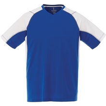aerial view a new royal/white (561) mens taku short sleeve tech tee, image 1 of 2
