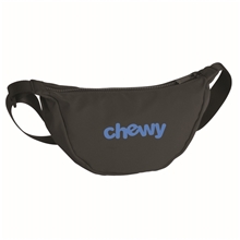 aerial view a black rpet half moon belt bag / fanny pack, image 1 of 3