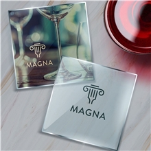 aerial view a group of square glass coasters single, image 1 of 2