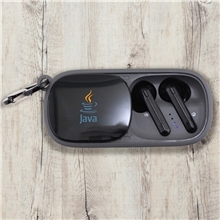 aerial view a group of duet wireless earbuds speaker, image 1 of 4