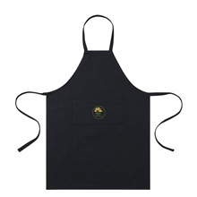 aerial view a black recycled cotton bib front apron - aware(tm), image 1 of 2
