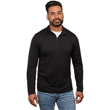 aerial view a black (995) mens izu everything performance eco quarter zip, image 1 of 8