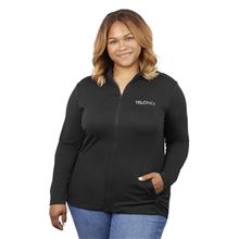 aerial view a black (995) womens izu everything performance eco full zip, image 1 of 8