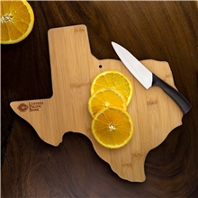 aerial view a group of texas - shaped bamboo cutting board, image 1 of 3