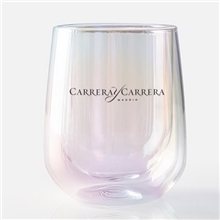 a clear asobu stemless glass