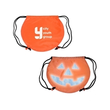 a group of halloween pumpkin drawstring bag