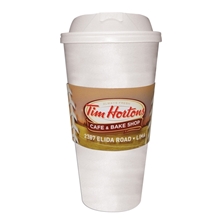 a white/kraft custom white / kraft cup sleeve