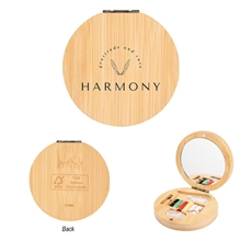 aerial view a bamboo bamboo sewing kit with mirror, image 1 of 3