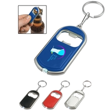 a group of bottle opener plastic key chain with led light