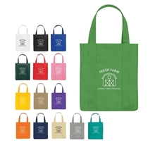 aerial view a group of non - woven shopper tote bag, image 1 of 2