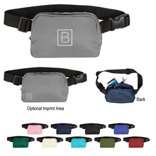 aerial view a group of polyester anywhere belt bag, image 1 of 3