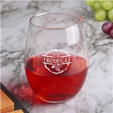 a group of 15 oz eagan arc stemless wine glass