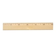 6 Clear Lacquer Beveled Wood Ruler