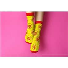 aerial view a group of jacquard customized socks, image 1 of 2
