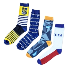 aerial view a group of jacquard customized socks, image 1 of 2