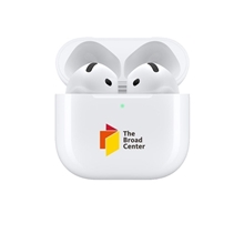 aerial view a white custom apple airpods 4 wireless earbuds (without anc), image 1 of 4