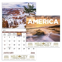 aerial view a group of landscapes of america - spiral calendar, image 1 of 24