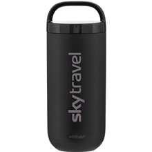 aerial view a slate black 16 oz ember tumbler, image 1 of 10