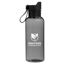 aerial view a black threadfast apparel epic 20 oz click rpet bottle, image 1 of 4
