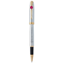 aerial view a polished chrome plated souvenir(r) worthington(r) chrome roller pen, image 1 of 5