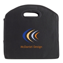 aerial view a black expandable trunk organizer, image 1 of 4